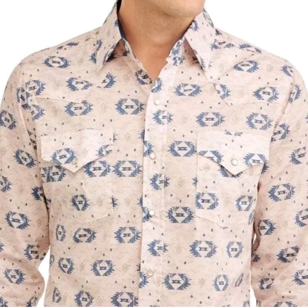 Ely Cattleman Pearl Snap Shirt Men XXL Rockabilly Rodeo Aztec Western Rockabilly